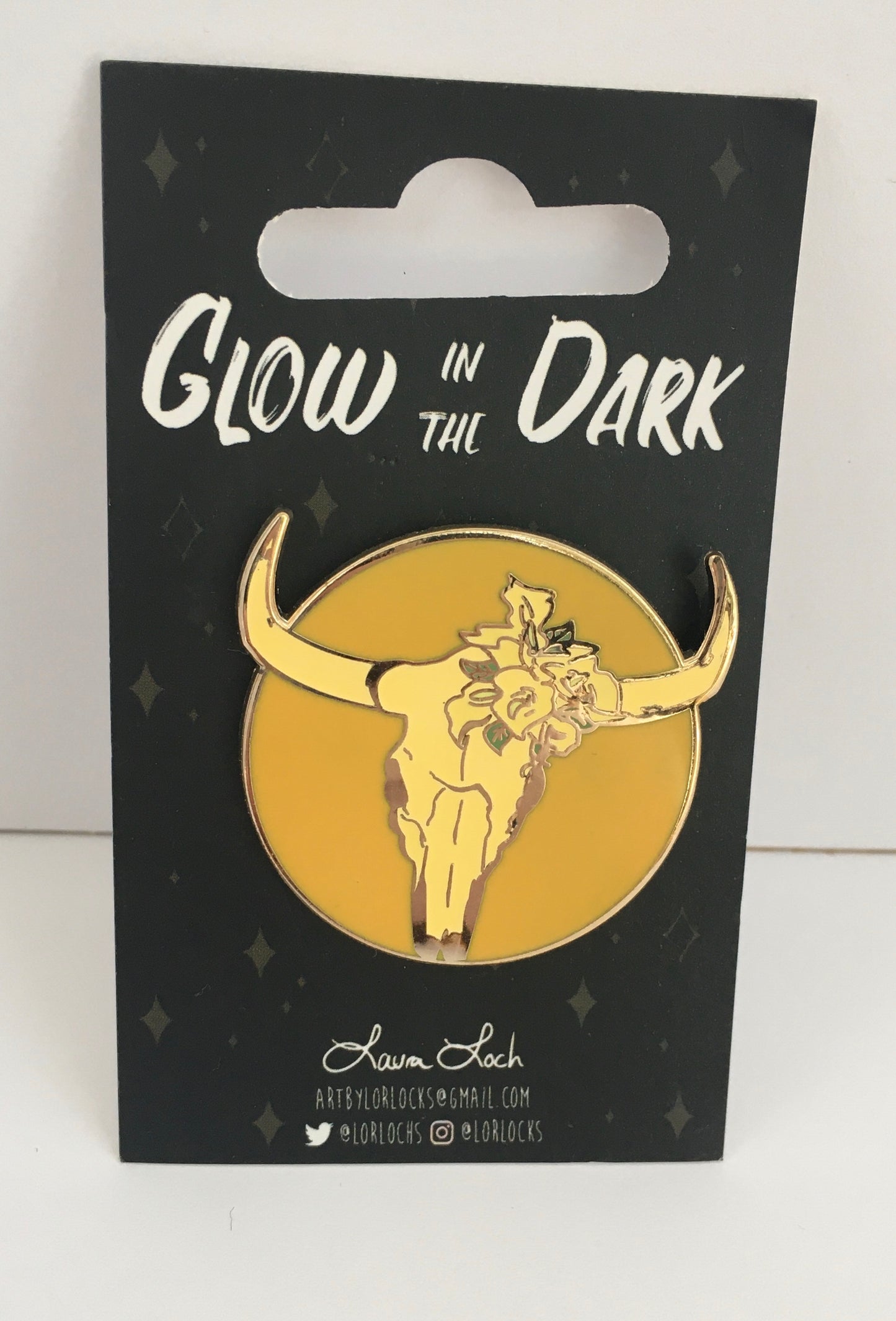 Glow in the Dark Skull Enamel Pin